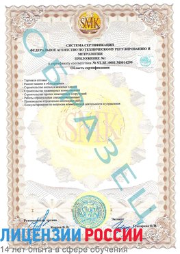 Образец сертификата соответствия (приложение) Шадринск Сертификат ISO 14001